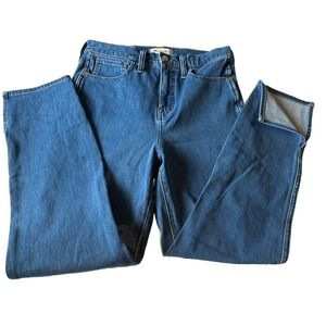 Madewell 11" High-Rise Road tripper Skinny Jeans in Medium Indigo Wash: Slit-Hem